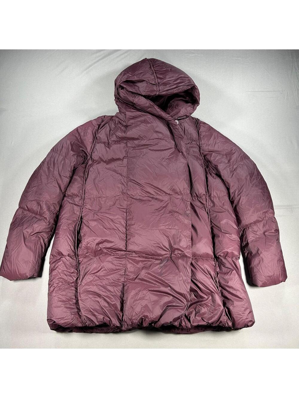 JNBY Red Long Hooded Down Puffer Women's Wrap Coat Size Small